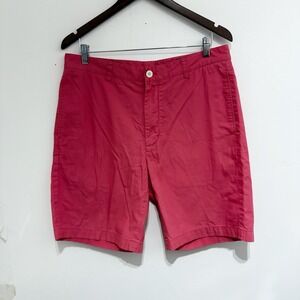 Vineyard Vines Shorts Mens 34 Red Pink Salmon Chino Club Cotton Inseam 9 Preppy